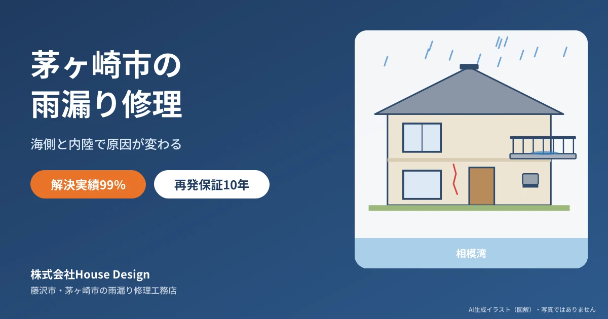 茅ヶ崎市の雨漏り修理 海側の塩害と内陸の経年劣化（図解）