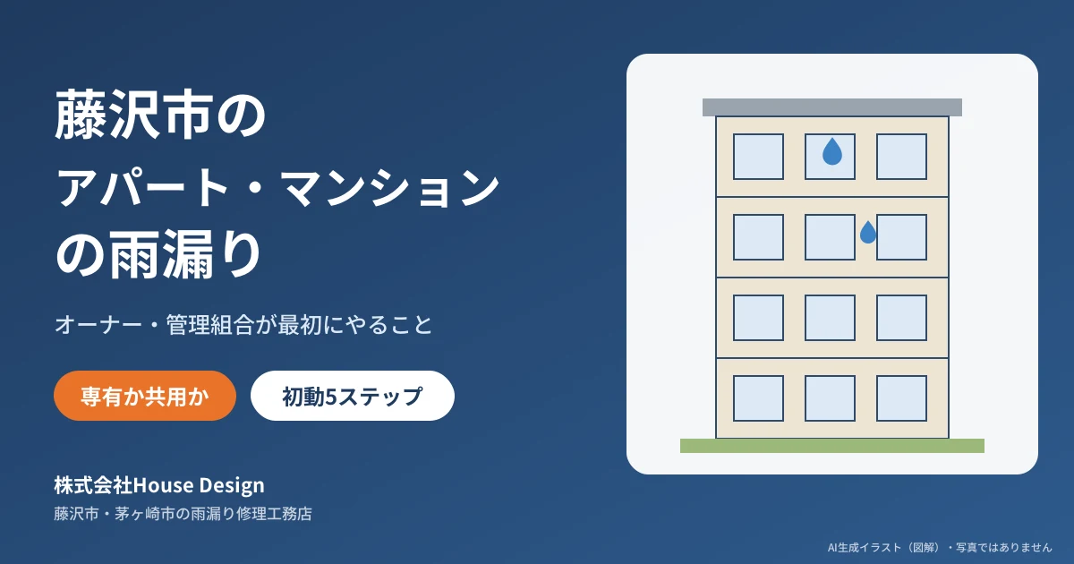 藤沢市のマンションの雨漏り 専有部分と共用部分で変わる初動（図解）